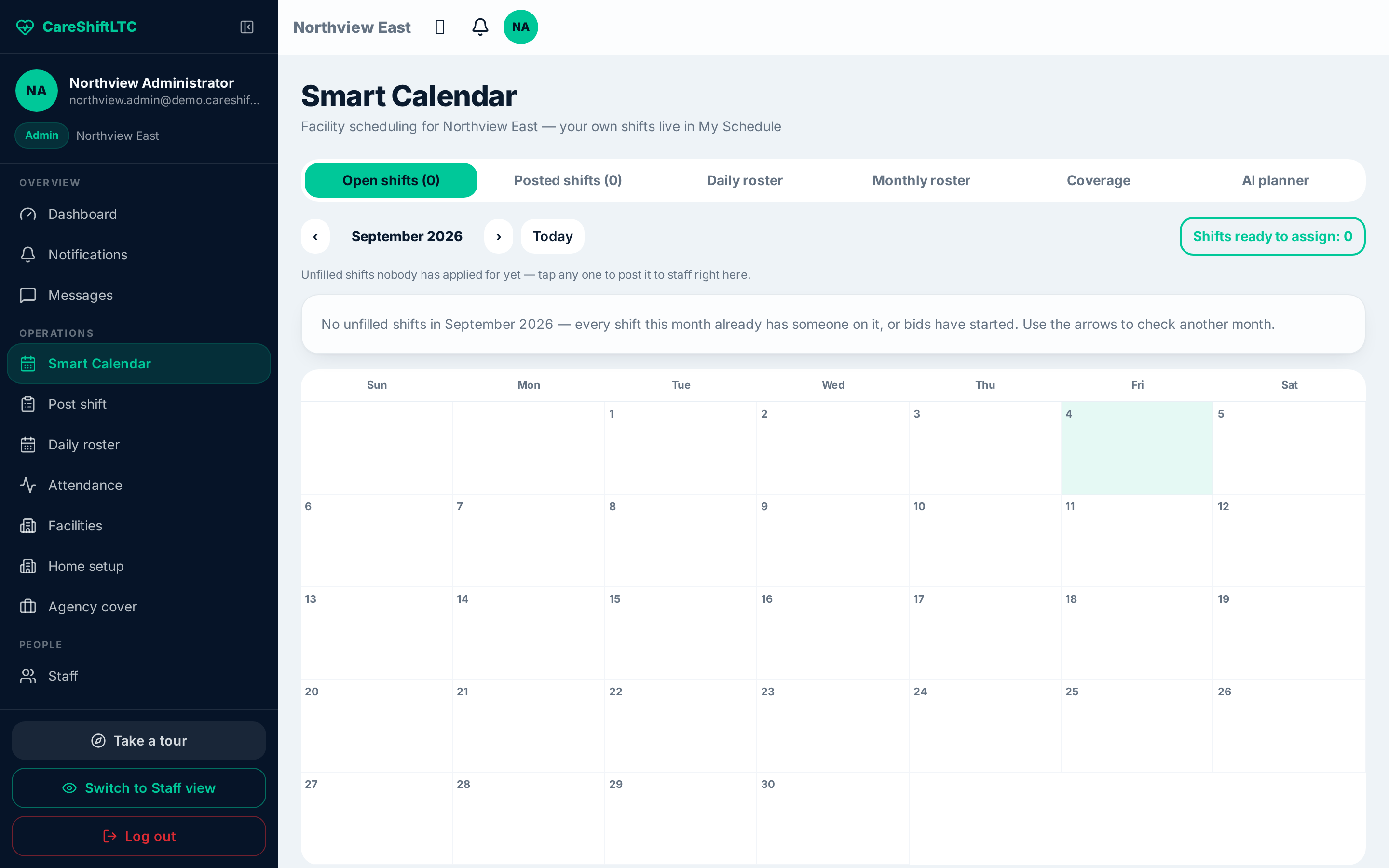 Smart Calendar screen